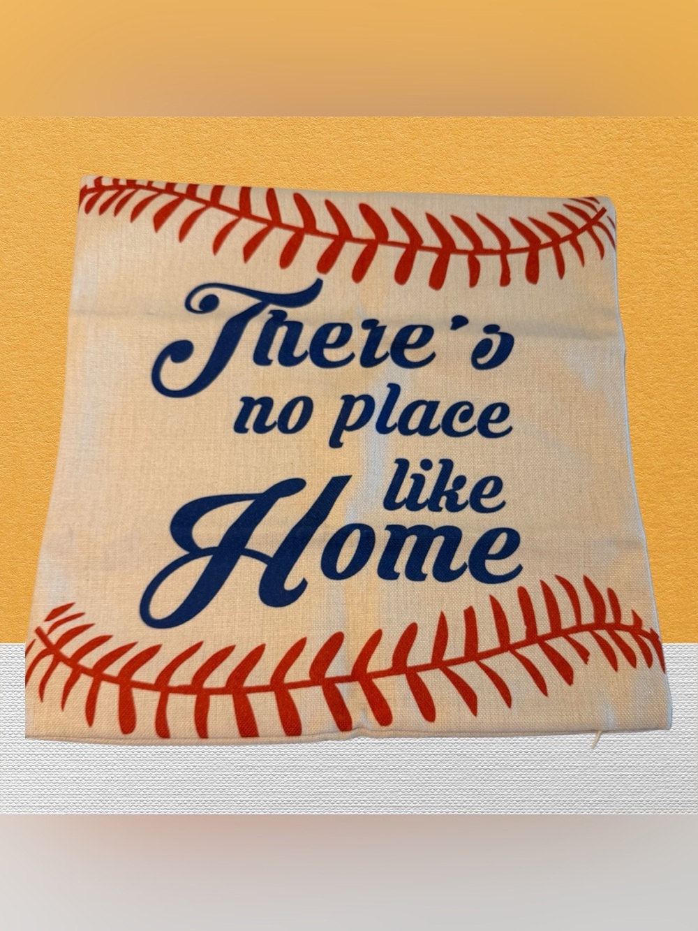 FREE: There’s No Place Like Home Baseball Pillow Cover - Cream, Red, Blue, NWOT